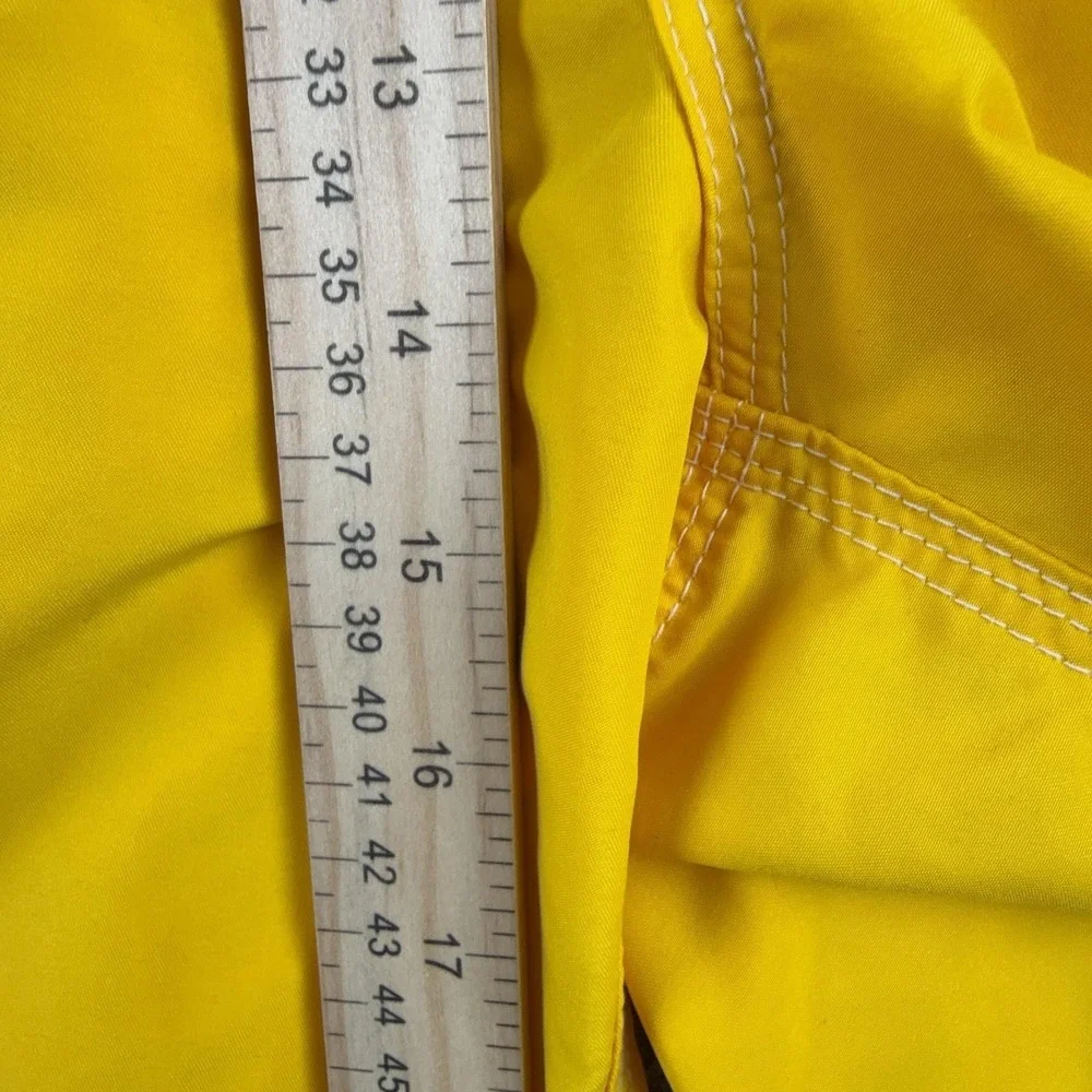 Arizona Jean Co Swim Trunks Mens XL Yellow Colorblock Drawstring Lined Quick Dry